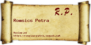 Romsics Petra névjegykártya