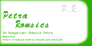 petra romsics business card